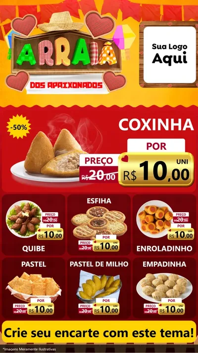 Modelo de Rede Social para Stories com o tema Arraiá Dos Apaixonados - Junina para Salgadaria