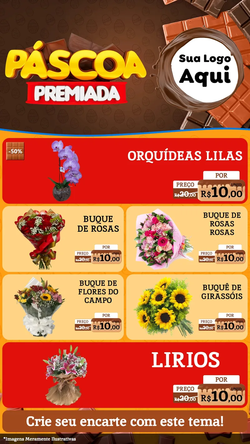 Modelo de TV para TV Vertical com o tema Páscoa Premiada para Floricultura e jardim