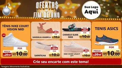 Modelo de TV para TV Horizontal com o tema Ofertas de Fim de Ano para Calçados