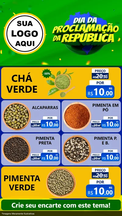 Modelo de TV para TV Vertical com o tema Dia Da Proclamação Da República para Produtos Naturais