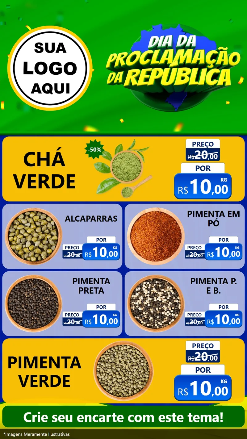 Modelo de TV para TV Vertical com o tema Dia Da Proclamação Da República para Produtos Naturais