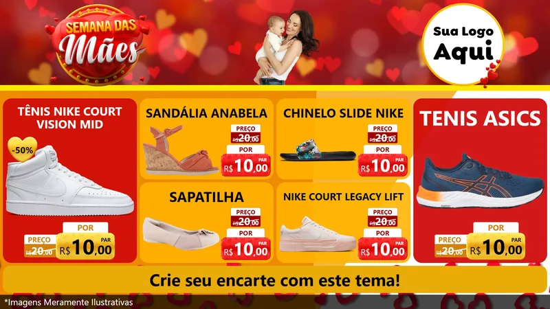 Modelo de TV para TV Horizontal com o tema Semana das Mães para Calçados