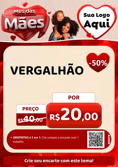 Modelo de Cartaz para Cartaz A4 Vertical com o tema Mês das Mães para Ferragens