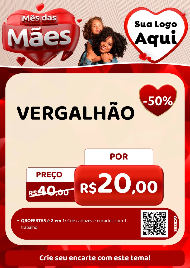 Modelo de Cartaz para Cartaz A4 Vertical com o tema Mês das Mães para Ferragens