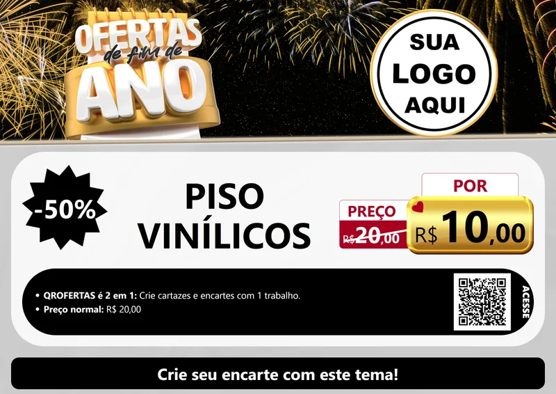 Modelo de Cartaz para Cartaz A4 Horizontal com o tema Ofertas de Fim de Ano para Material para Construção