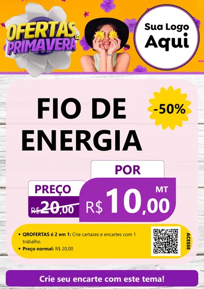 Modelo de Cartaz para Cartaz A4 Vertical com o tema Ofertas Da Primavera para Materiais Elétricos