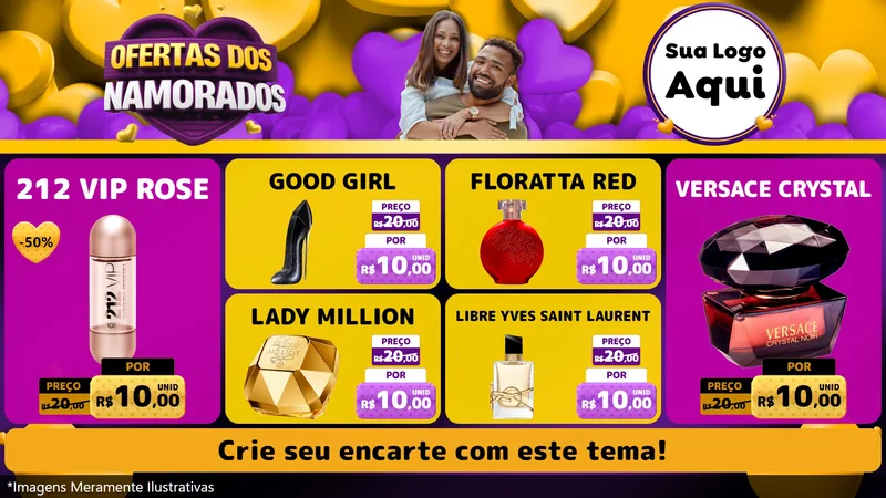 Modelo de TV para TV Horizontal com o tema Oferta Dos Namorados para Perfumes