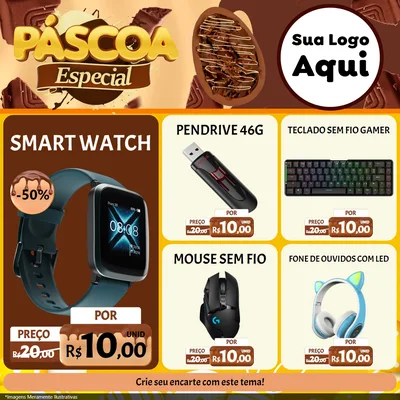 Modelo de Rede Social para Feed Facebook com o tema Páscoa Especial para Informática