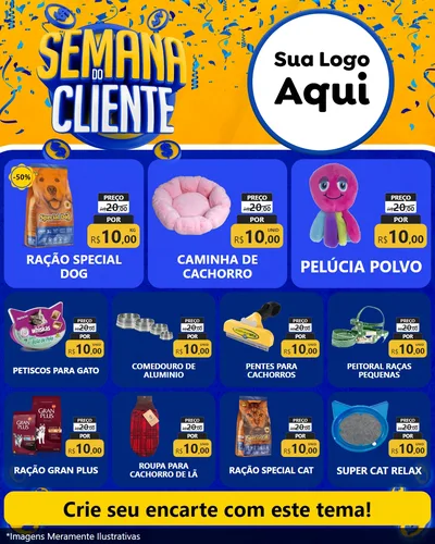 Modelo de Rede Social para Feed Instagram com o tema Semana do Cliente para Pet Shop