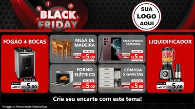 Modelo de TV para TV Horizontal com o tema Black Friday para Móveis e Eletro