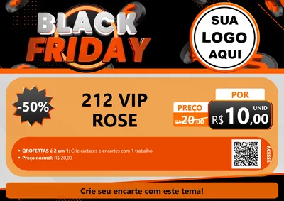 Modelo de Cartaz para Cartaz A4 Horizontal com o tema Black Friday para Perfumes