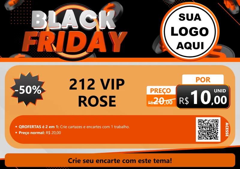 Modelo de Cartaz para Cartaz A4 Horizontal com o tema Black Friday para Perfumes
