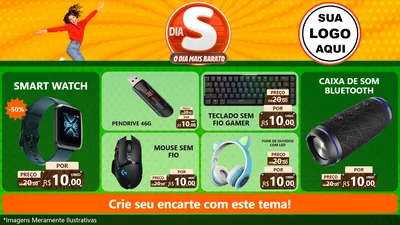 Modelo de TV para TV Horizontal com o tema Dia S - O Dia Mais Barato para Informática