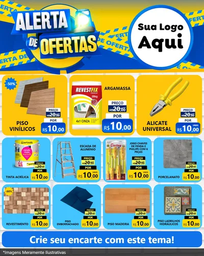 Modelo de Rede Social para Feed Instagram com o tema Alerta de Ofertas para Material para Construção