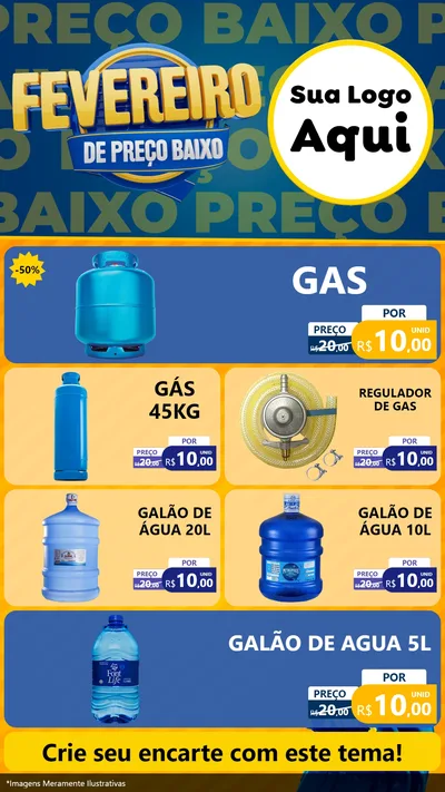 Modelo de TV para TV Vertical com o tema Fevereiro de Preço Baixo para Água e gás