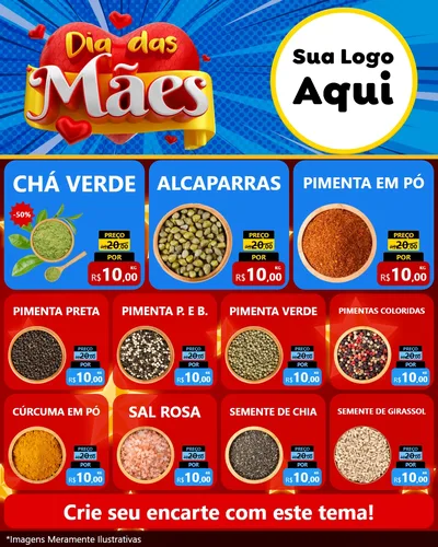 Modelo de Rede Social para Feed Instagram com o tema Dia das Mães para Produtos Naturais