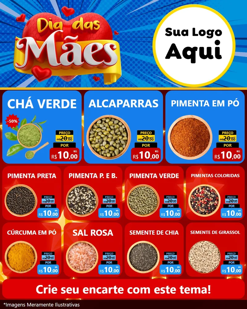 Modelo de Rede Social para Feed Instagram com o tema Dia das Mães para Produtos Naturais
