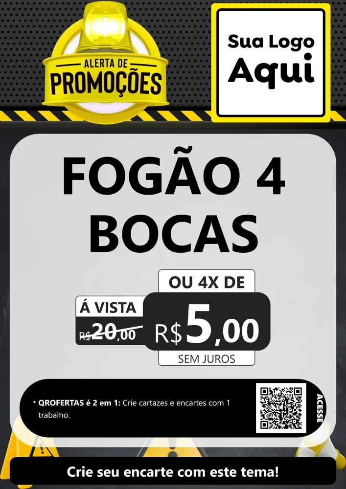Modelo de Cartaz para Cartaz A4 Vertical com o tema Alerta de Promoções para Móveis e Eletro