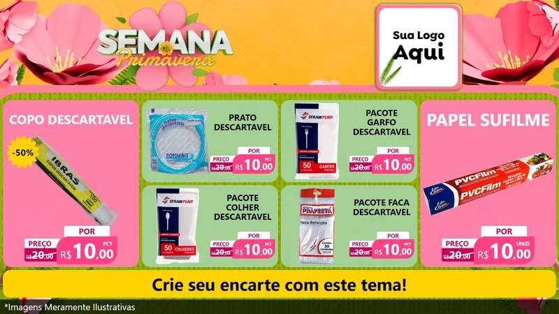Modelo de TV para TV Horizontal com o tema Semana da Primavera para Embalagens