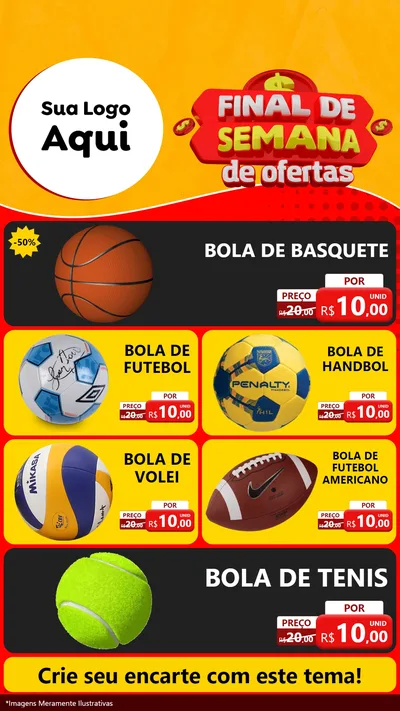 Modelo de TV para TV Vertical com o tema Final de Semana de Ofertas para Artigos Esportivos