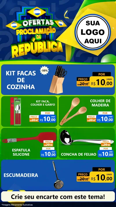 Modelo de TV para TV Vertical com o tema Ofertas Proclamação da República para Utilidades Domésticas