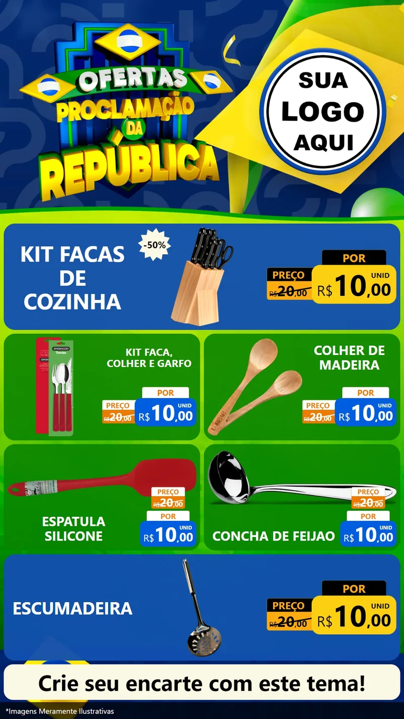 Modelo de TV para TV Vertical com o tema Ofertas Proclamação da República para Utilidades Domésticas