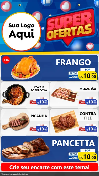 Modelo de TV para TV Vertical com o tema Super Ofertas para Assados