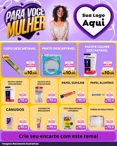 Modelo de Rede Social para Feed Instagram com o tema Para Você, Mulher para Embalagens