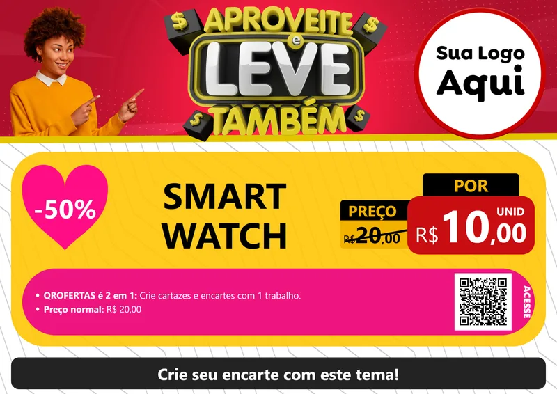 Modelo de Cartaz para Cartaz A4 Horizontal com o tema Aproveite e Leve Também para Informática