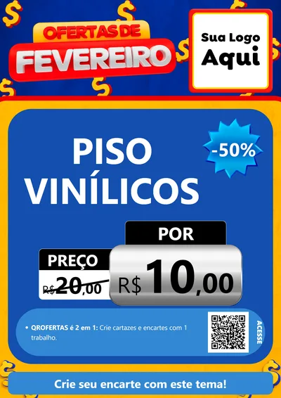 Modelo de Cartaz para Cartaz A4 Vertical com o tema Ofertas de Fevereiro para Material para Construção