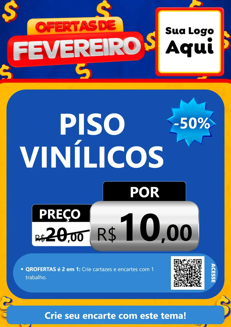 Modelo de Cartaz para Cartaz A4 Vertical com o tema Ofertas de Fevereiro para Material para Construção