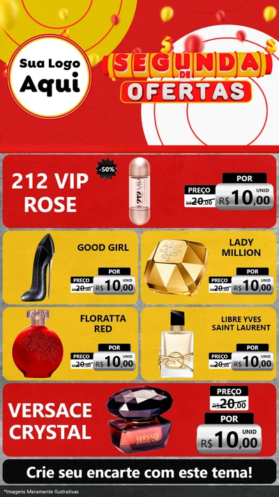 Modelo de TV para TV Vertical com o tema Segunda de Ofertas para Perfumes