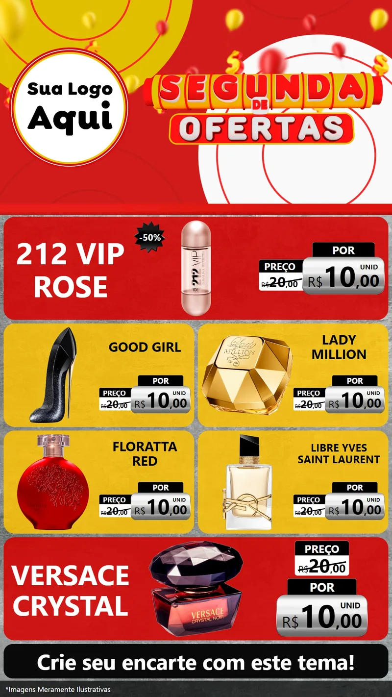 Modelo de TV para TV Vertical com o tema Segunda de Ofertas para Perfumes