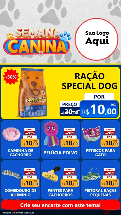 Modelo de Rede Social para Stories com o tema Semana Canina para Pet Shop