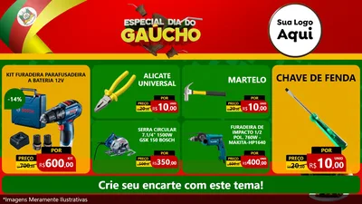 Modelo de TV para TV Horizontal com o tema Especial Dia do Gaúcho para Maquinas e Ferramentas