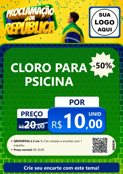 Modelo de Cartaz para Cartaz A4 Vertical com o tema Proclamação da República para Produtos para Piscina
