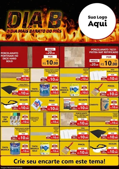 Modelo de Encarte para Encarte A4 Vertical com o tema Dia B para Pisos e revestimentos