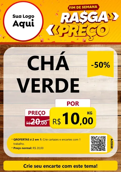 Modelo de Cartaz para Cartaz A4 Vertical com o tema Fim de Semana Rasga Preços para Produtos Naturais
