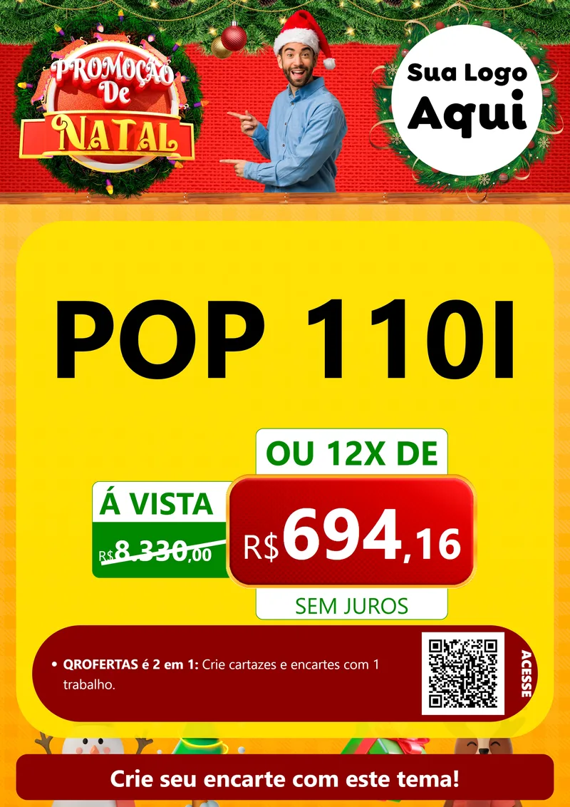 Modelo de Cartaz para Cartaz A4 Vertical com o tema Promoção de Natal para Concessionaria de Motos