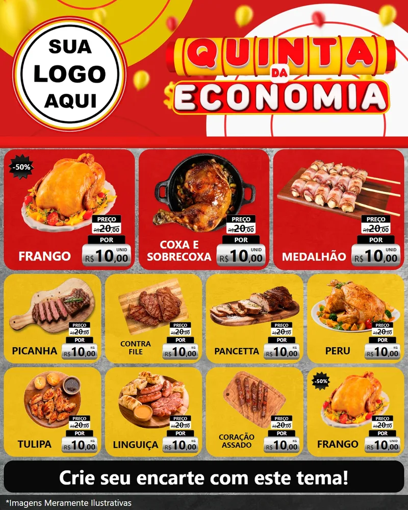 Modelo de Rede Social para Feed Instagram com o tema Quinta da Economia para Assados