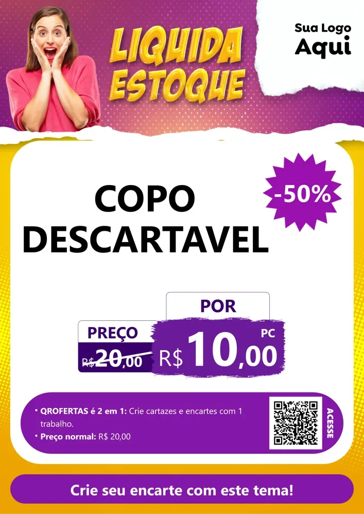 Modelo de Cartaz para Cartaz A4 Vertical com o tema Liquida estoque para Embalagens