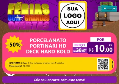 Modelo de Cartaz para Cartaz A4 Horizontal com o tema Férias com Grandes Ofertas para Pisos e revestimentos
