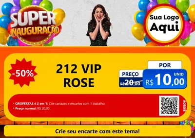 Modelo de Cartaz para Cartaz A4 Horizontal com o tema Super Inauguração para Perfumes