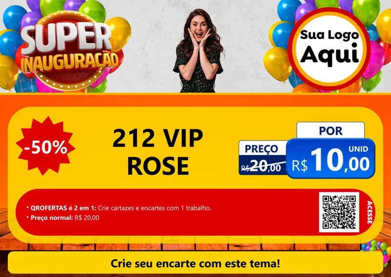 Modelo de Cartaz para Cartaz A4 Horizontal com o tema Super Inauguração para Perfumes