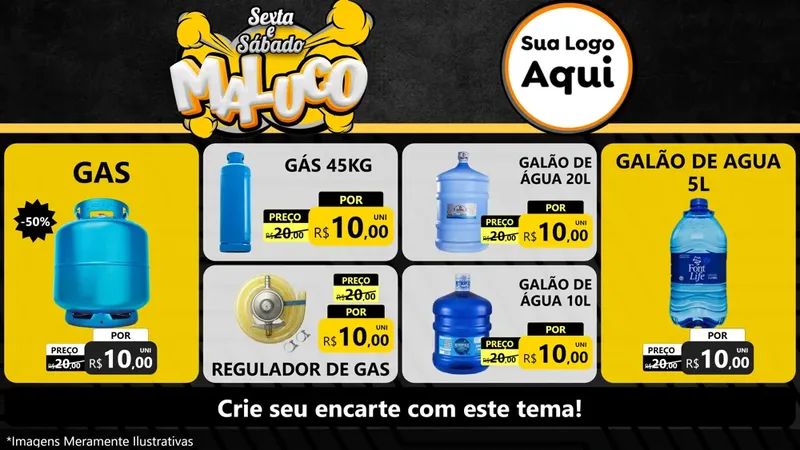 Modelo de TV para TV Horizontal com o tema Sexta e Sábado Maluco para Água e gás