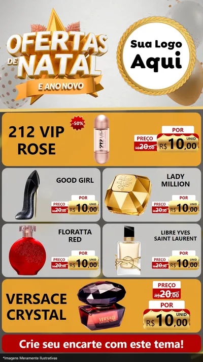 Modelo de TV para TV Vertical com o tema Ofertas De Natal E Ano Novo para Perfumes