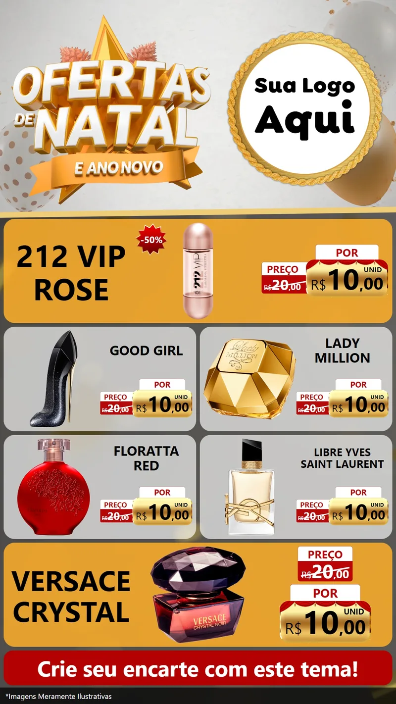 Modelo de TV para TV Vertical com o tema Ofertas De Natal E Ano Novo para Perfumes