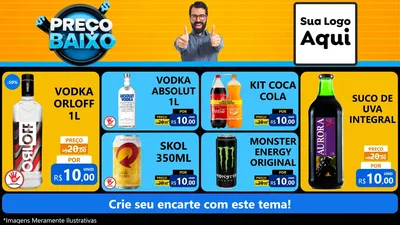 Modelo de TV para TV Horizontal com o tema Preço Baixo para Distribuidora de bebidas