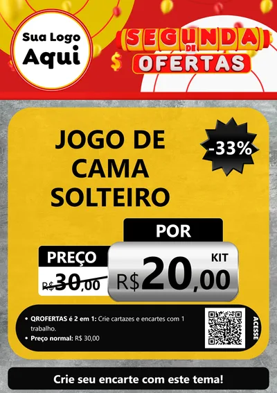 Modelo de Cartaz para Cartaz A4 Vertical com o tema Segunda de Ofertas para Cama, Mesa e Banho
