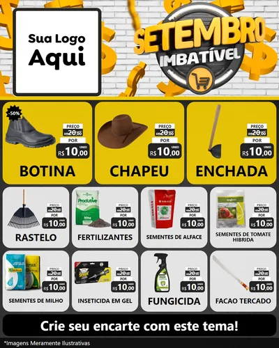 Modelo de Rede Social para Feed Instagram com o tema Setembro Imbatível para Agropecuária